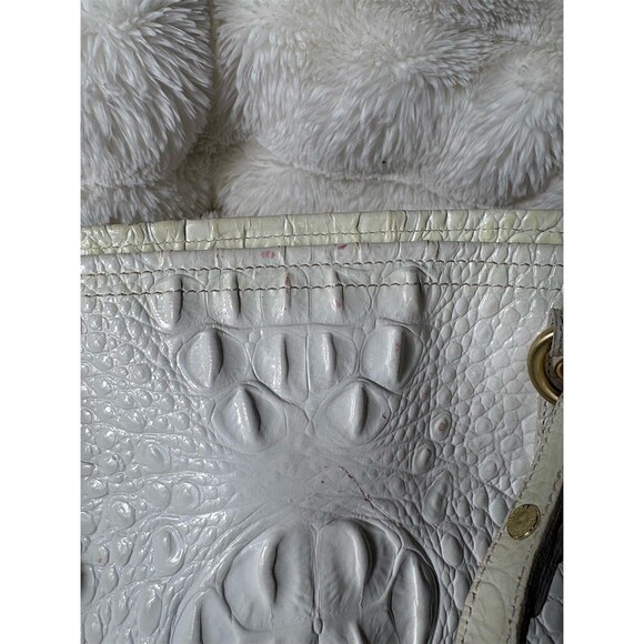 Brahmin Tote Bag Womens Large White Croc Embossed Shoulder Zip Top w/ COA - Picture 15 of 16